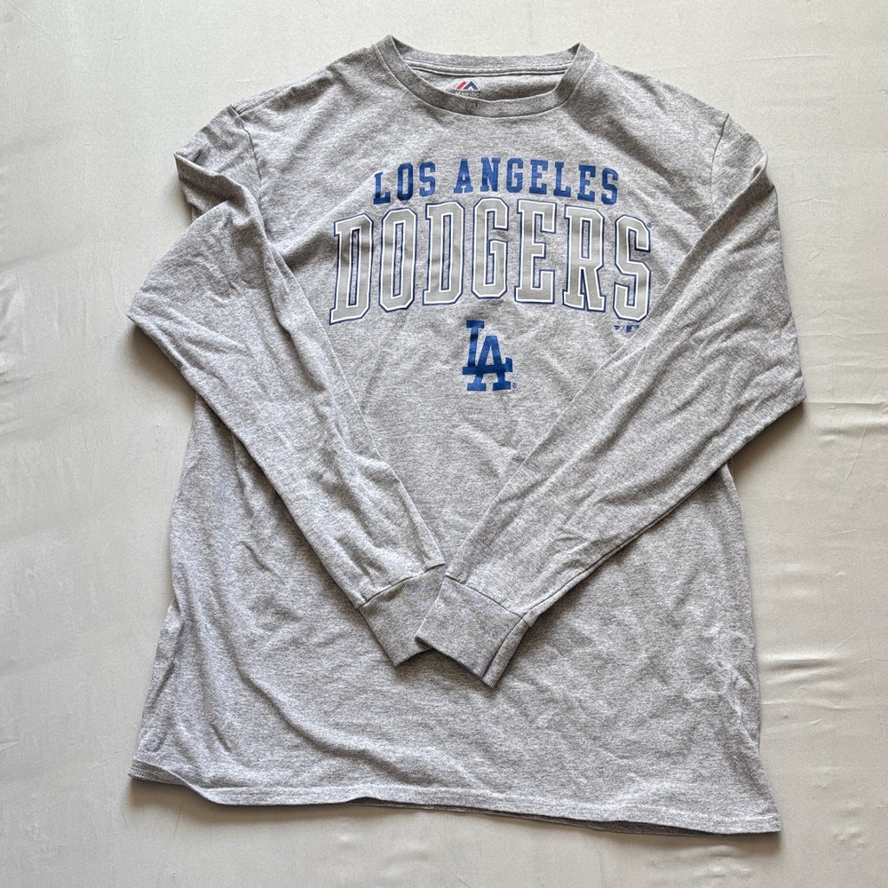 Majestic Los Angeles Dodgers Gray Long Sleeve Tee